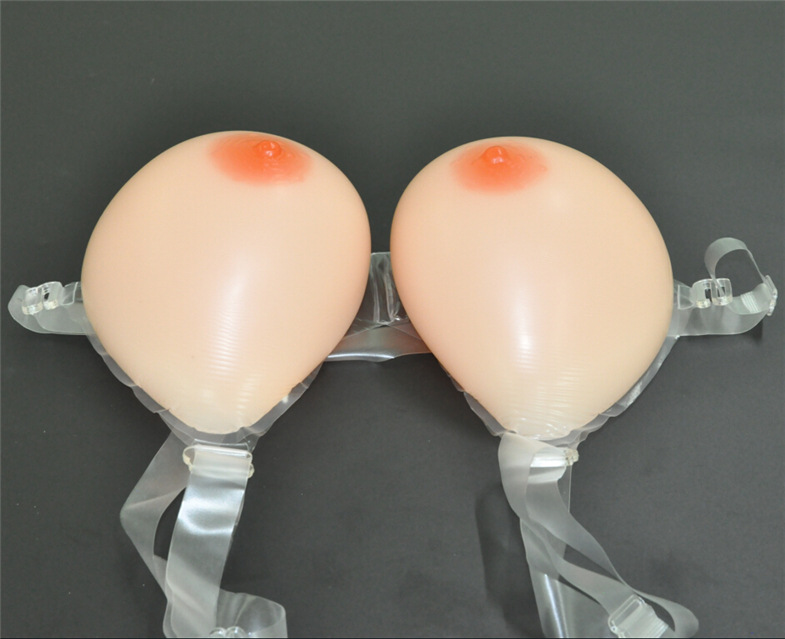 厂家热销男用cd连体变装义乳 肤色水滴型硅胶义乳 伪娘仿真假胸