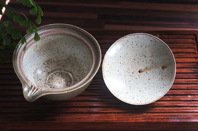 德化手工莲蓬粗陶茶具 日式粗陶手抓侧把壶 窑变还原烧茶壶