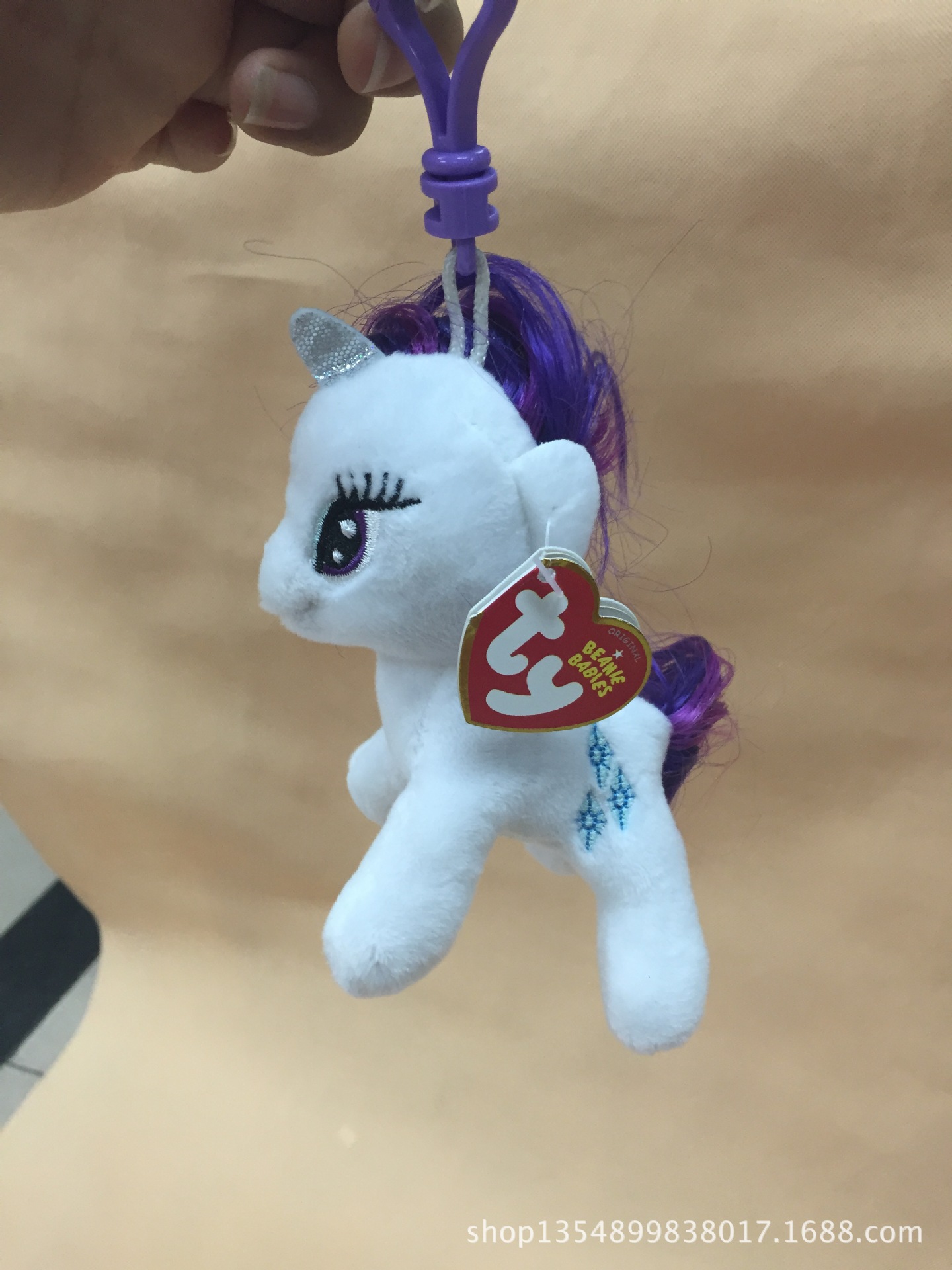 广东广州出口尾货美国ty 新款 my little pony小马宝莉彩虹马毛绒挂件