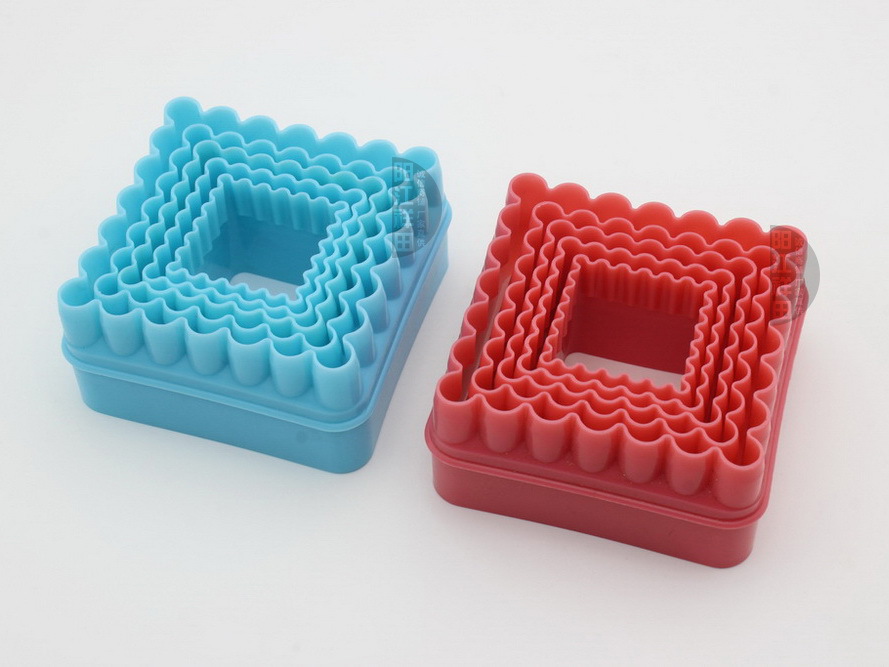 阳江厂家 蛋糕模 塑料饼模 烘焙模具 正方形双面花边压模