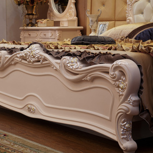 欧式皮床 法式皮床 欧式双人床 简欧实木床 婚床 欧式家具定制