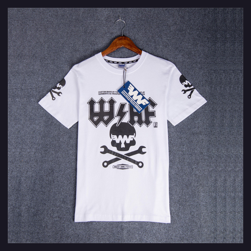 广东广州2015潮牌男式新款葛民辉骷髅头印花合作男士百搭印花纯棉短袖