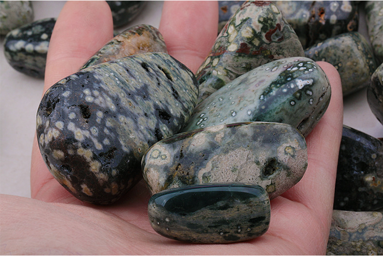 时尚流行精品海洋玛瑙 天然海洋化石 海洋玛瑙原石抛光摆件批发