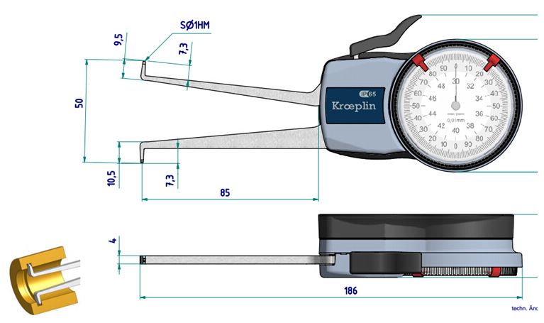 德国kroeplin表盘内卡规h230机械内径规测量30-50量规总代理特价