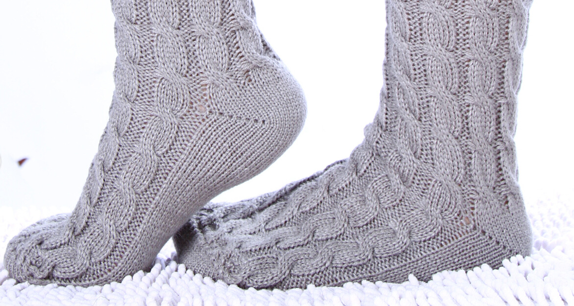 2015新款麻花花边时尚腈纶加厚袜子