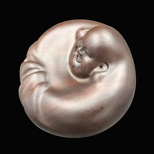 非洲黑檀皮黑木 不倒翁摇钱佛 高8cm直径10cm 禅悟出品 必属精品