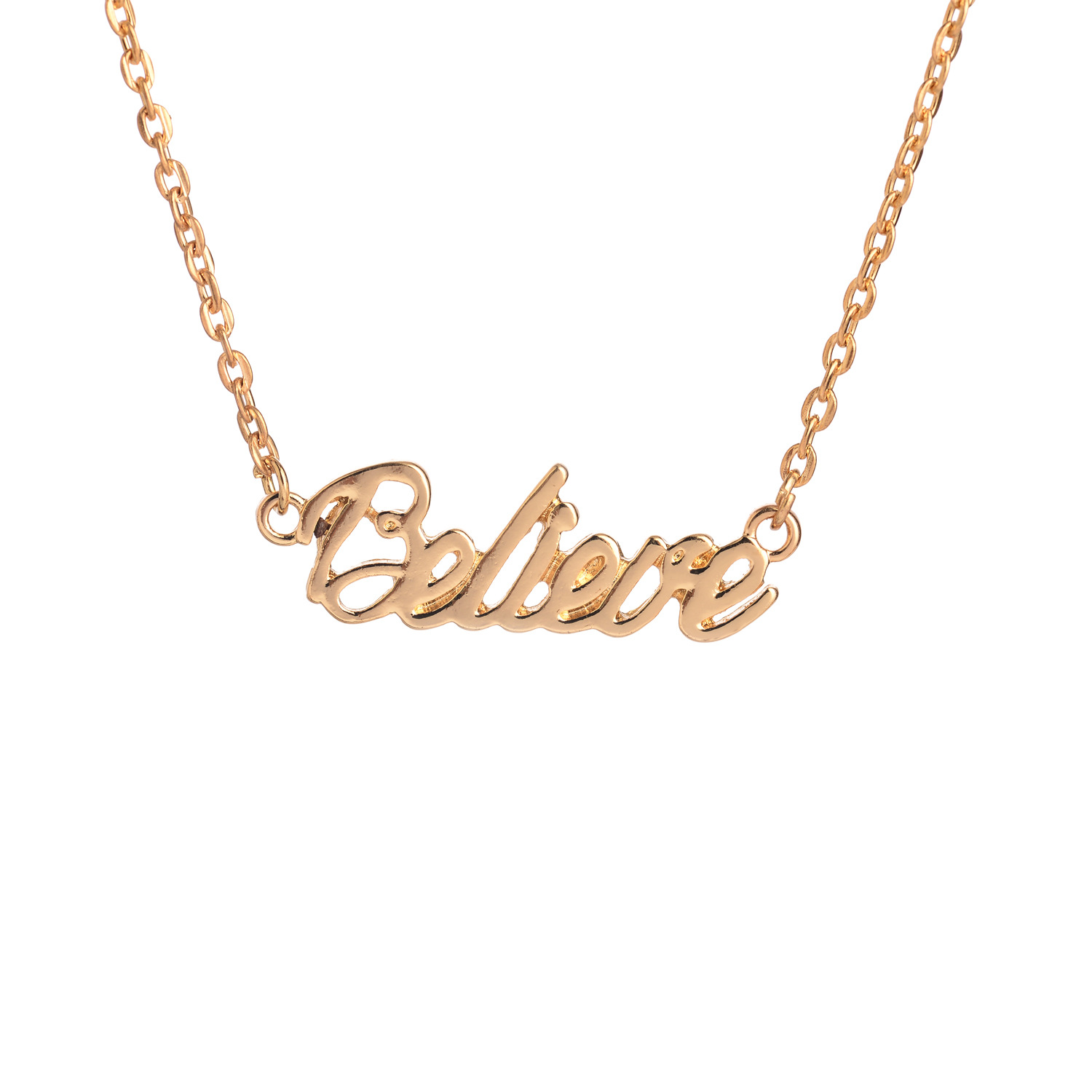 速卖通ebay外贸热销首饰品 believe word necklace 单词项链批发
