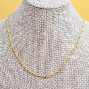 18k镀真金单项链 水波链 元宝链 吊坠配链子 持久保色 厂价直销