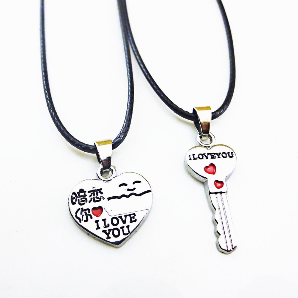 2015热销新款 钥匙锁情侣饰品批发 学生情侣项饰地摊货饰品批发