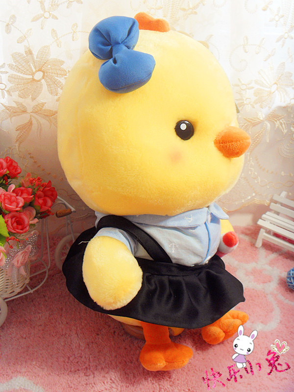 蓝白玩偶新款创意小黄鸡公仔毛绒玩具玩偶毕业生日礼物娃娃