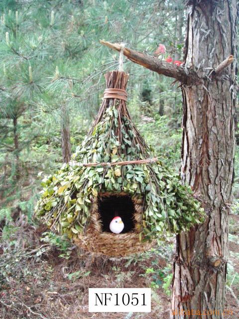 厂家直供草鸟窝 草窝 鸟巢草编工艺品 茅草房 手工鸟窝